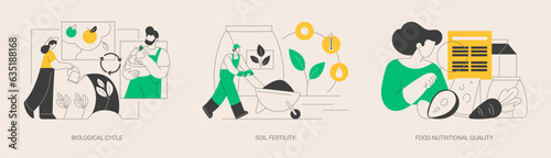 Harvest and soil productivity abstract concept vector illustrations.