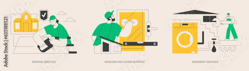 House maintenance abstract concept vector illustrations.