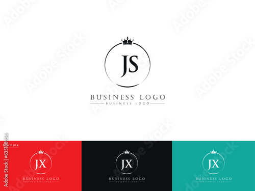 Letter Crown JS Logo Icon, Minimal Luxury Js Logo Icon Vector Art