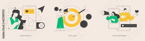 Digital marketing abstract concept vector illustrations.