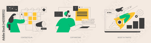 Smm software abstract concept vector illustrations.