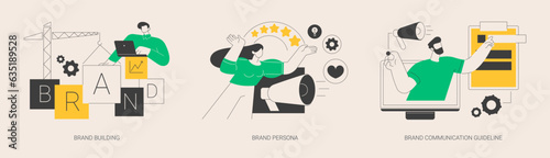 Business branding abstract concept vector illustrations.