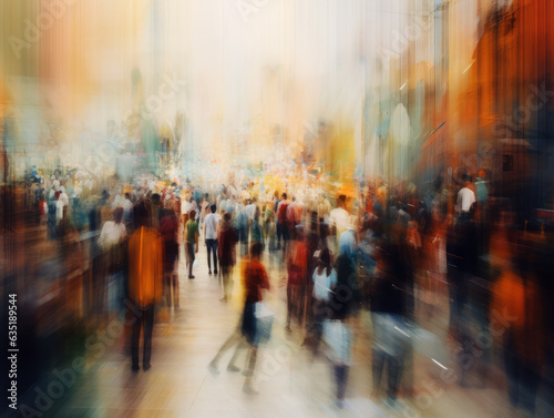 AI generated image of blurred crowd of people
