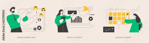Sales strategy abstract concept vector illustrations.