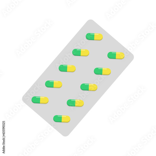 Packaging of medical pills. Pharmaceutics. Flat style. Isolated on white background.	
