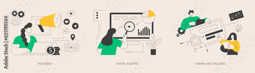 Corporate communication abstract concept vector illustrations.