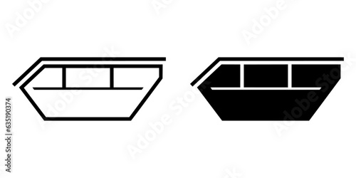 ofvs445 OutlineFilledVectorSign ofvs - skip bin vector icon . waste container sign . isolated transparent . black outline and filled version . AI 10 / EPS 10 / PNG . g11786 photo