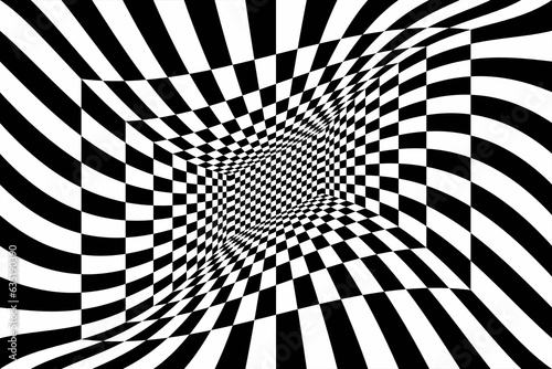 Psychedelic checkerboard in black and white