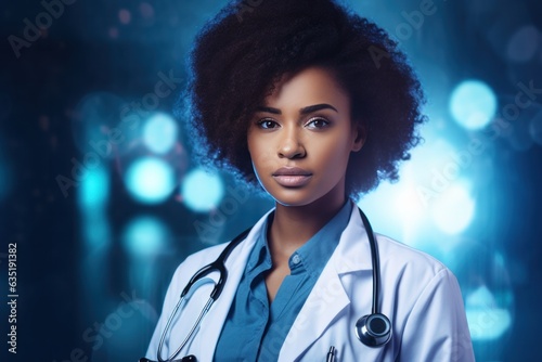 Africana female doctor wearing stethoscope