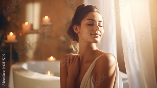 Beautiful girl in spa salon
