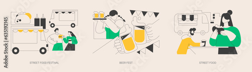 Local food event abstract concept vector illustrations.