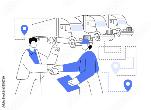 Contracting a truckload carrier abstract concept vector illustration.