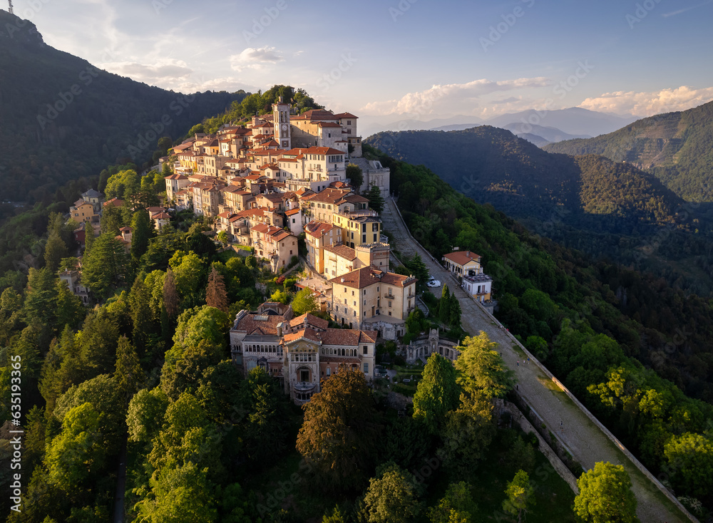 Aerial view of the Sacro Monte of Varese - Unesco Site
