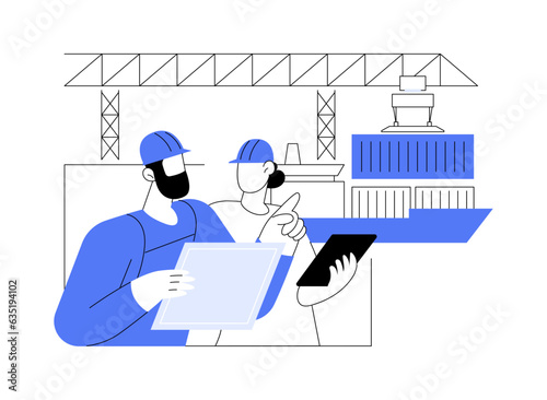 Inland shipping abstract concept vector illustration.