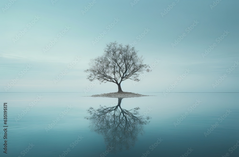 Single tree in the water