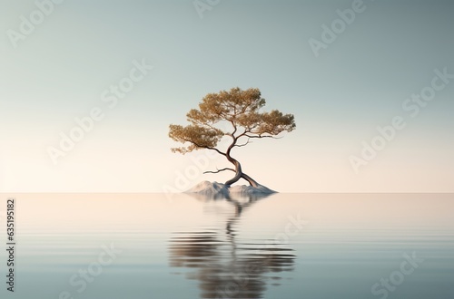 Single tree in the water © alexxndr
