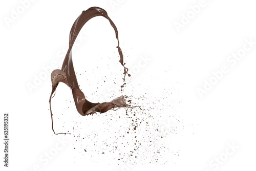 Splash chocolate 3d rendering