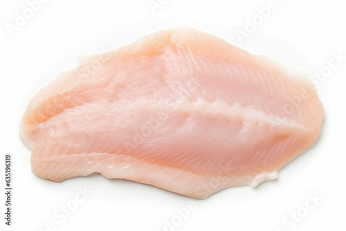 Foto Fillet of cod or other white fish on a white background