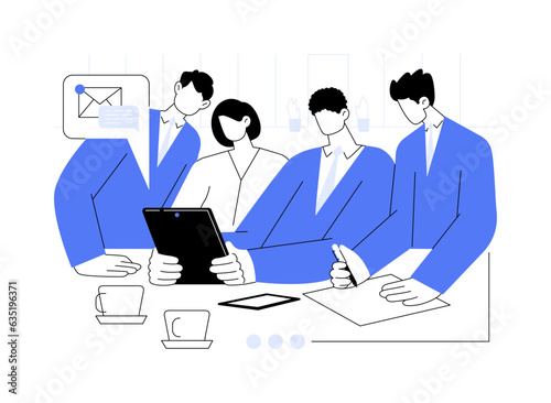 Corporate news and updates abstract concept vector illustration.