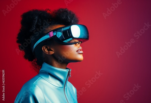 girl with futuristic vr glasses © alexxndr