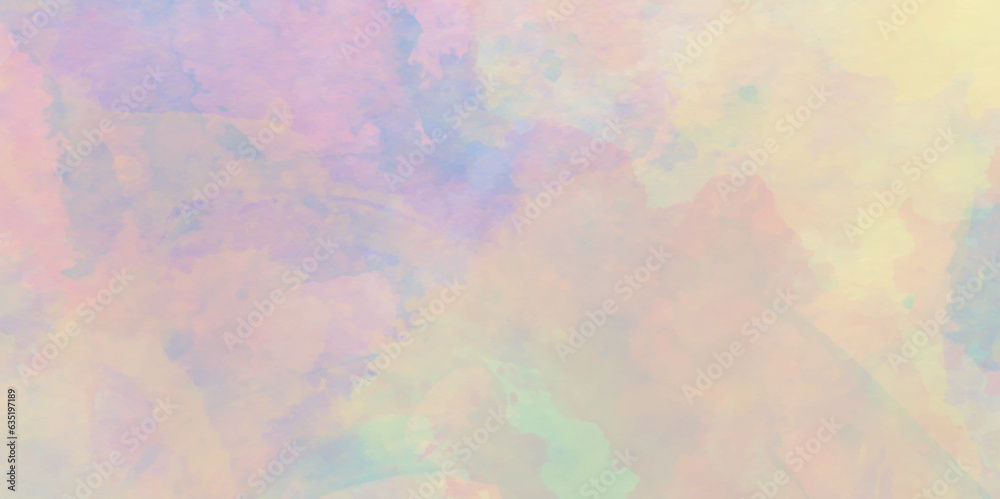 Beautiful and colorful acrylic hand-painted empty smooth multicolor abstract watercolor background with cloudy stains used as wallpaper, cover, presentation and design.	