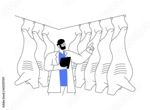 Meat cold storage abstract concept vector illustration.