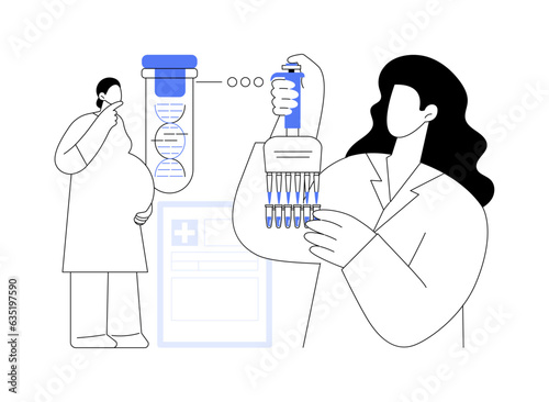 Pre-pregnancy genetic testing abstract concept vector illustration.