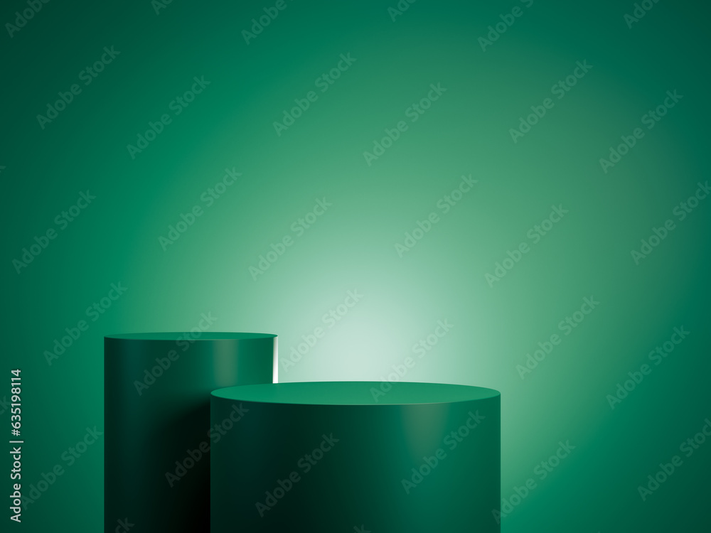 Product display green podium for product presentation. 3d rendering Product display green podium for product presentation. 3d rendering
