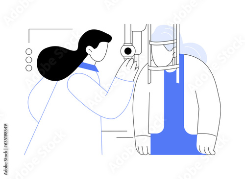 Diagnose eye conditions abstract concept vector illustration.