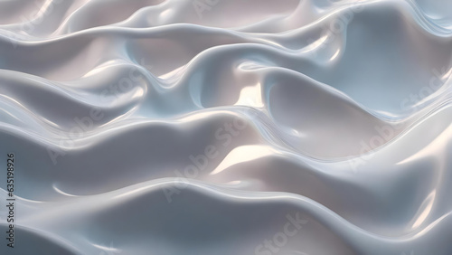 Liquid Silver Waves Background, luxurious satin fabric wallpaper, 3D render beauty banner