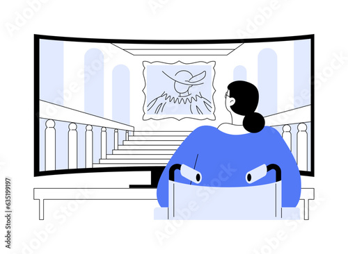 Museum virtual tour abstract concept vector illustration.