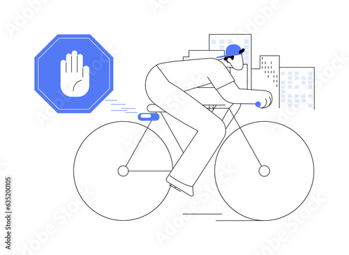 Bicycle smart brake sensor abstract concept vector illustration.