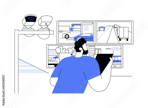 Security monitoring and analysis abstract concept vector illustration.