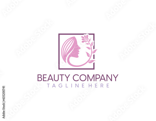 Natural beauty hair salon logo design