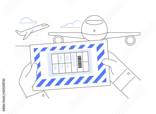 Air waybill abstract concept vector illustration.