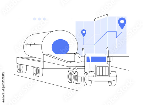 Oversized cargo abstract concept vector illustration.