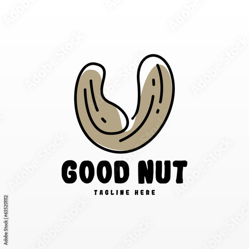 Fototapeta Naklejka Na Ścianę i Meble -  Nut logo design concept template. Food logo design.  Nut logo template