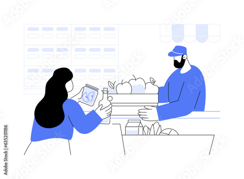 Pay on the spot abstract concept vector illustration.