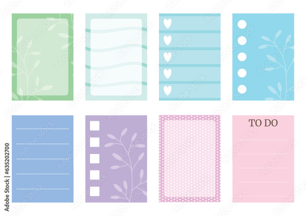Soft colorful weekly planner stickers set with flowers silhouette for agenda, notebook, diary. A5 format. Soft colorful weekly planner stickers set with flowers silhouette for agenda, notebook, diary. A5 format.