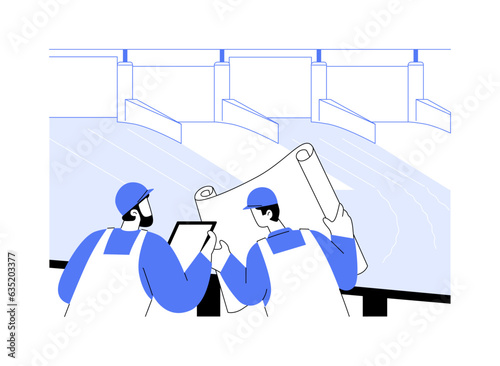 Hydroelectric power abstract concept vector illustration.