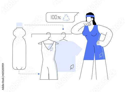 Sportswear from recycled plastic abstract concept vector illustration.