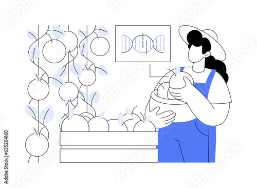 Growing GMO products abstract concept vector illustration.