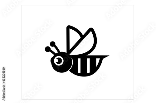 Cute bumblebee logo vector design icon symbol illustration © abrastack