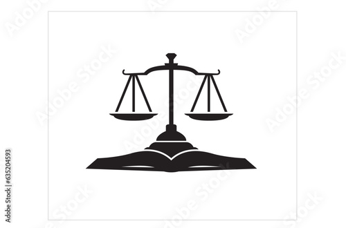 creative open book law balance logo vector symbol icon design illustration