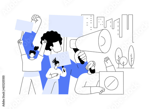 Mass protest abstract concept vector illustration.