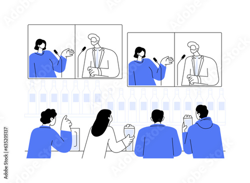 Broadcasting debates abstract concept vector illustration.