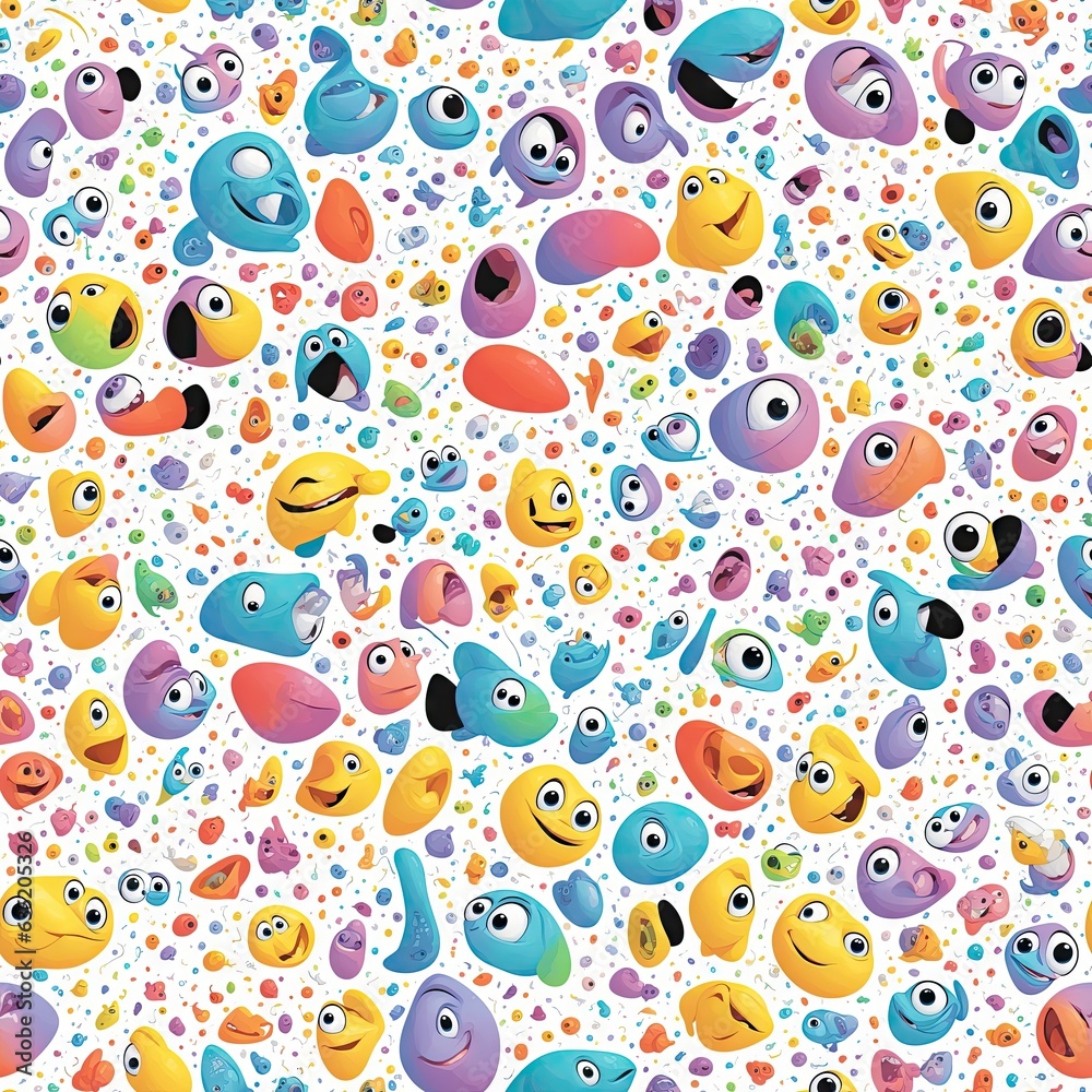 Seamless pattern of colored flowers. AI generated. Seamless pattern of colored flowers. AI generated.