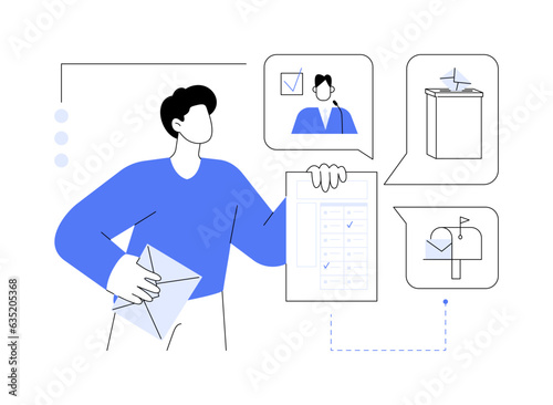 Voting by mail abstract concept vector illustration.