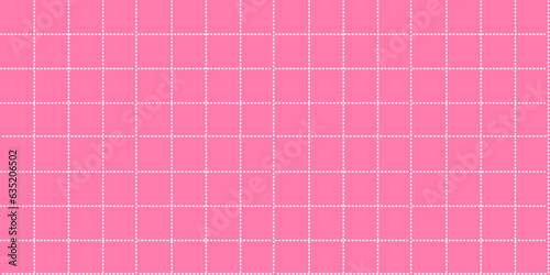 Cute pink cage seamless pattern with dashed white line barbie style.Vector EPS10