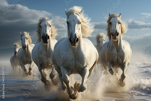 horses on the beach